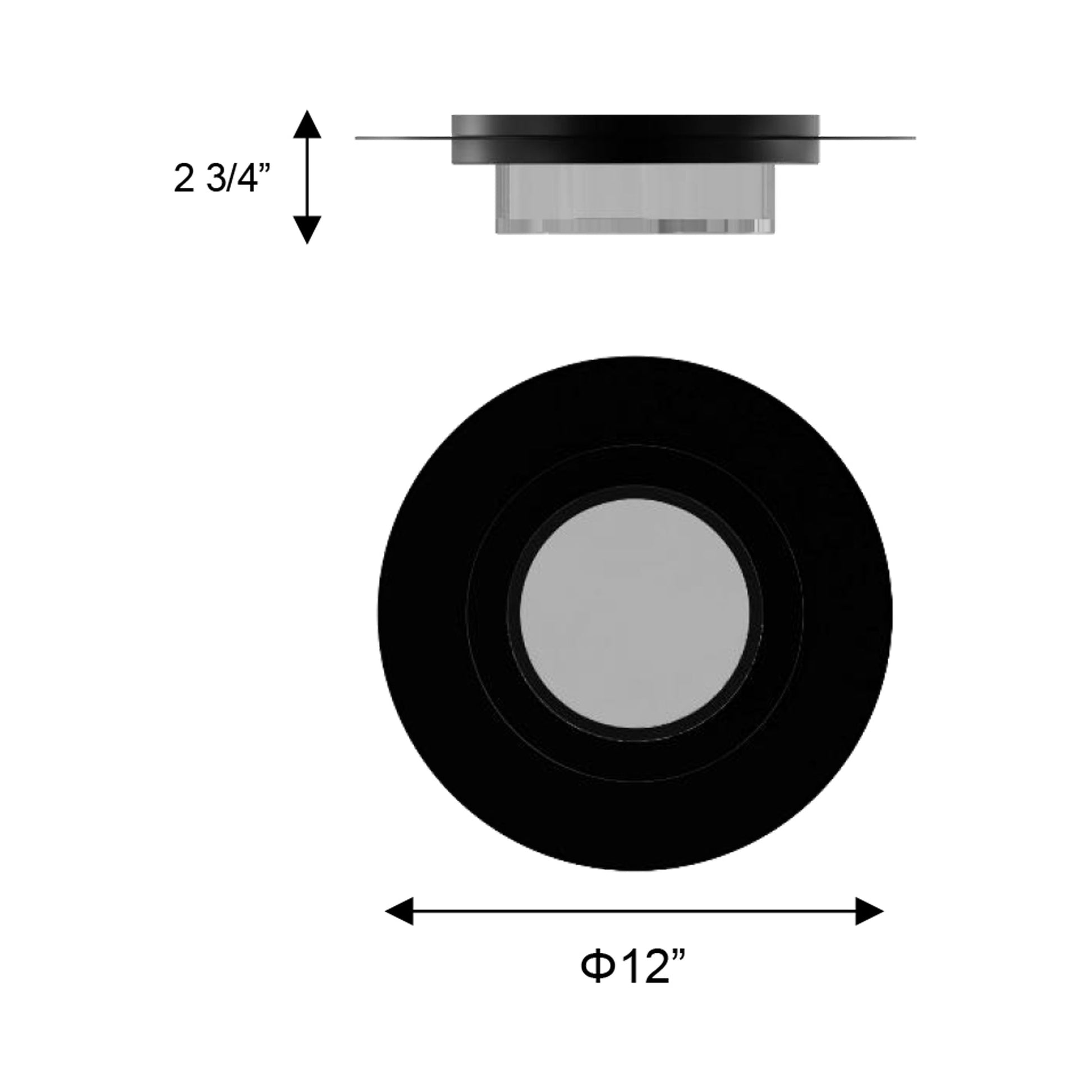 Plate Outdoor LED Flush Mount Ceiling Light - line drawing.