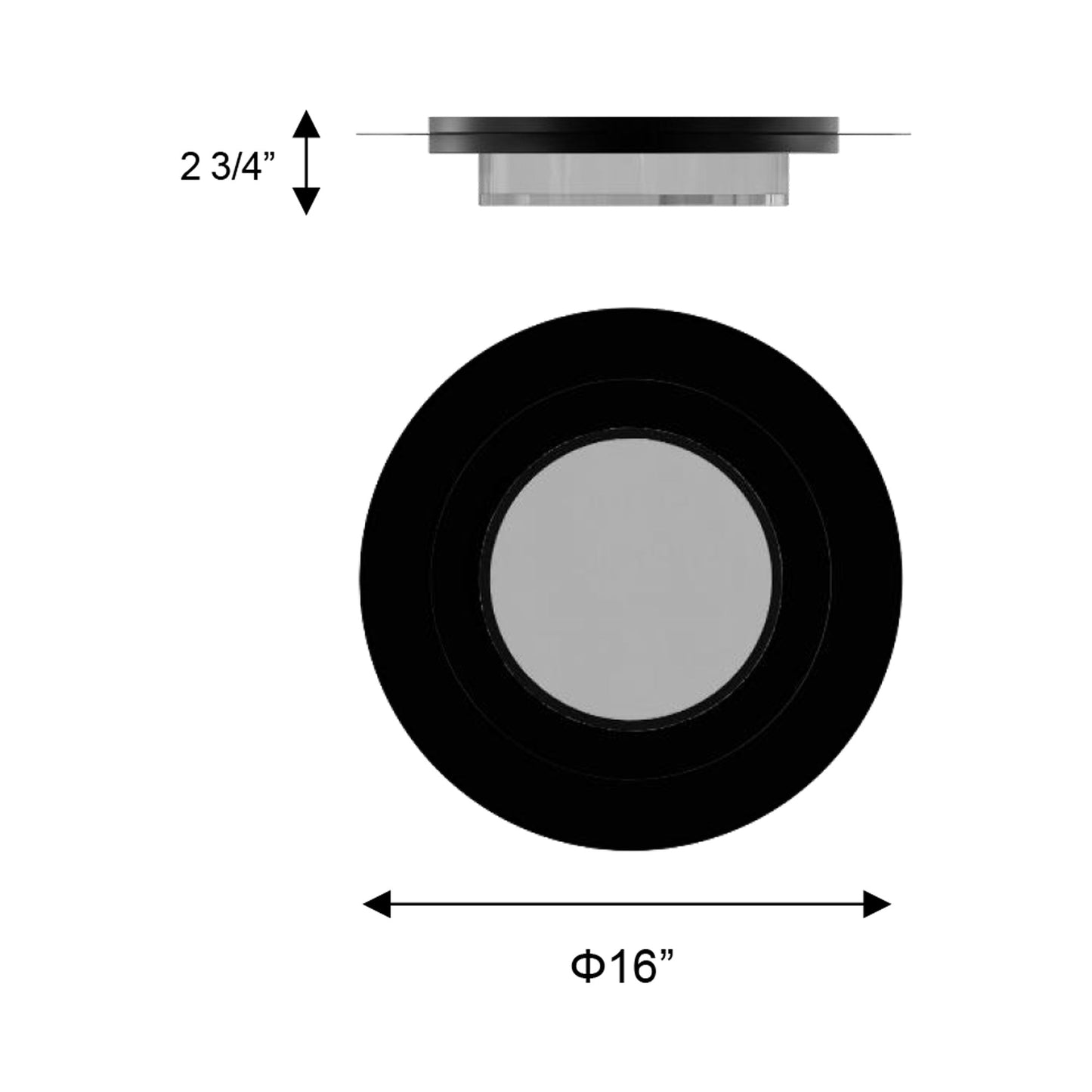 Plate Outdoor LED Flush Mount Ceiling Light - line drawing.
