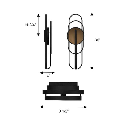Raymond Outdoor LED Wall Light - line drawing.