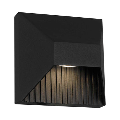 Ribbed Square Outdoor LED Wall Light.