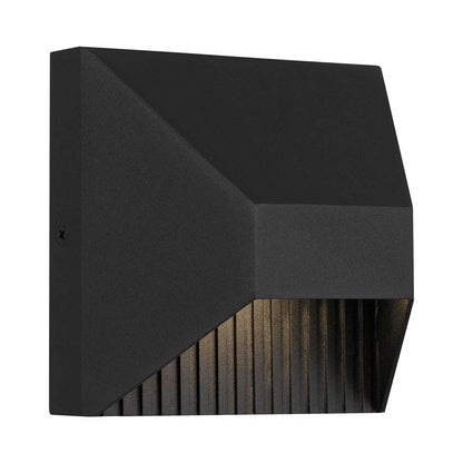 Ribbed Square Outdoor LED Wall Light in Detail.