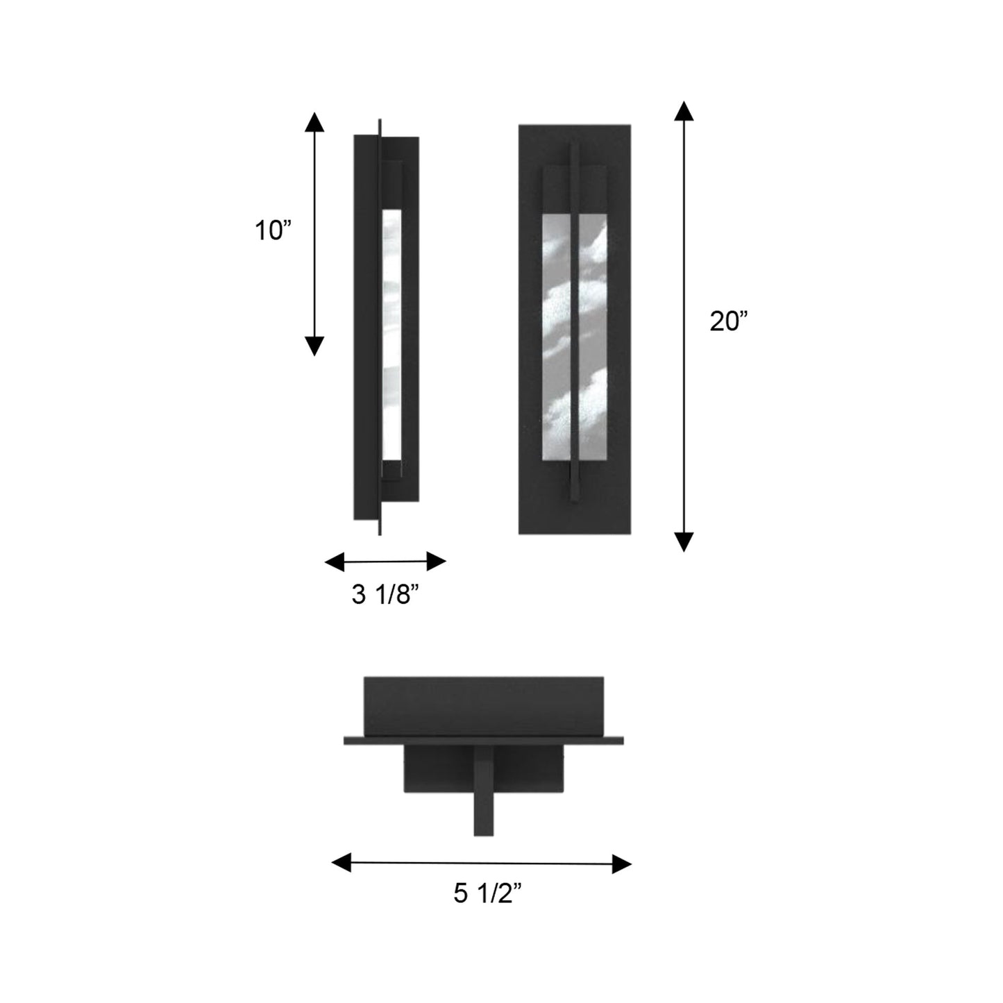 Rivera Outdoor LED Wall Light - line drawing.