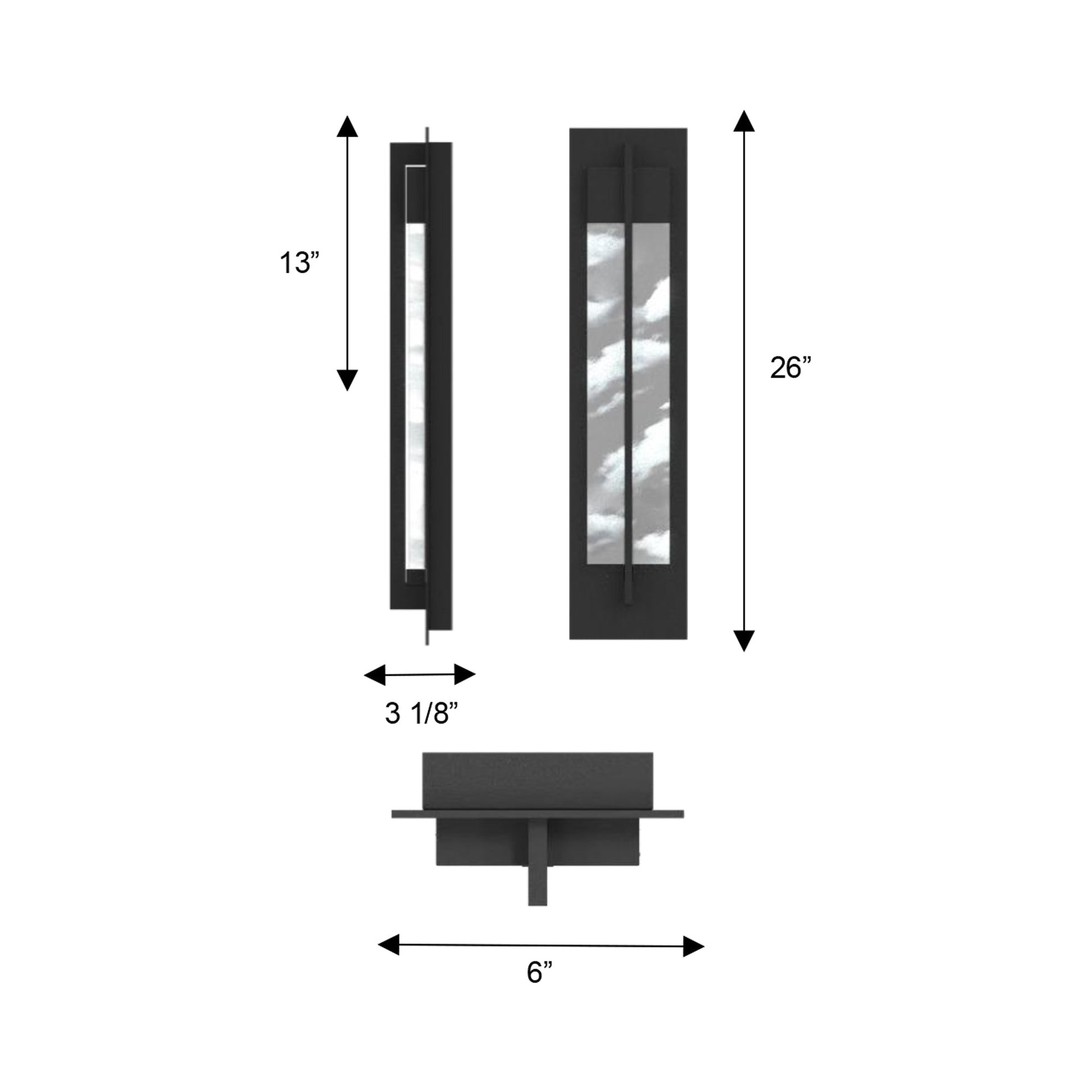 Rivera Outdoor LED Wall Light - line drawing.