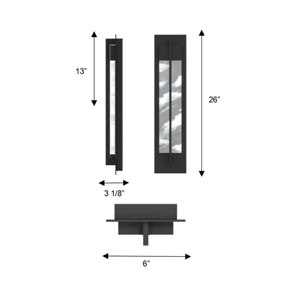 Rivera Outdoor LED Wall Light - line drawing.