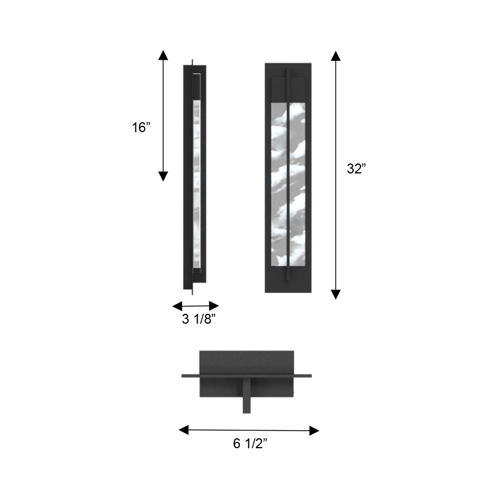 Rivera Outdoor LED Wall Light - line drawing.