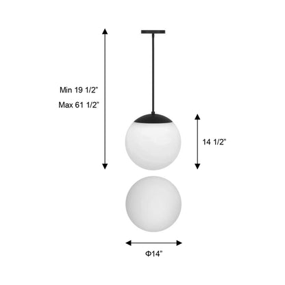 Rondure Outdoor LED Pendant Light - line drawing.