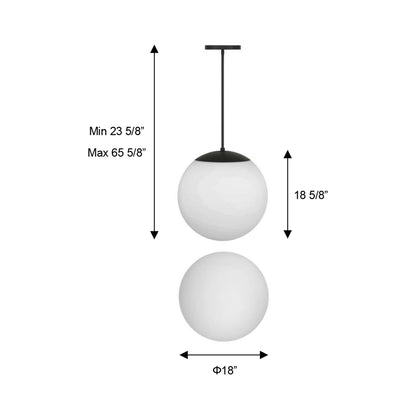 Rondure Outdoor LED Pendant Light - line drawing.