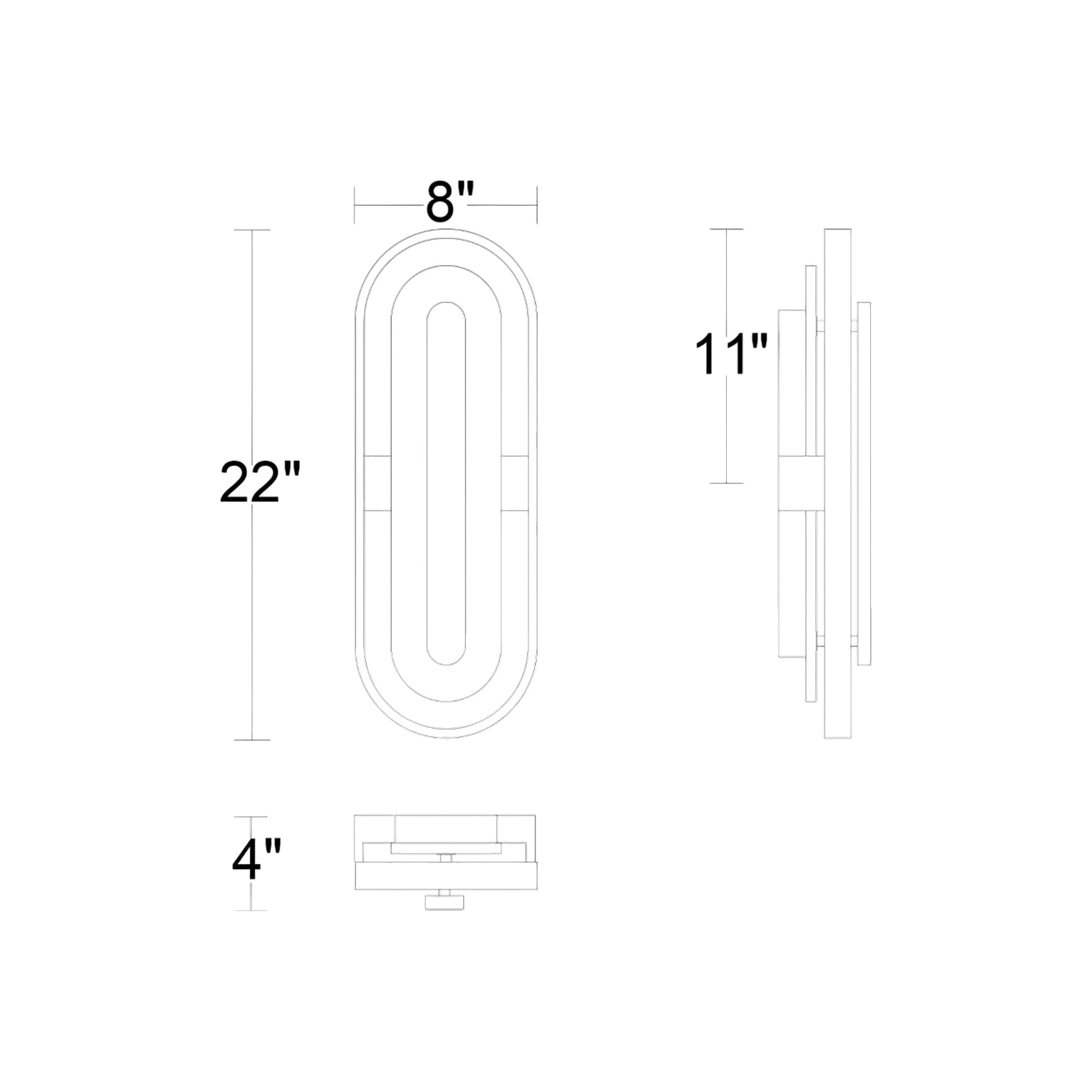 Roundabout Outdoor LED Wall Light - line drawing.