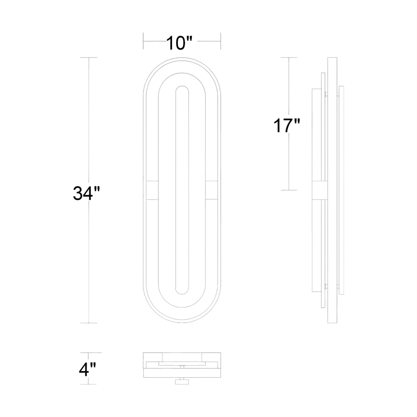 Roundabout Outdoor LED Wall Light - line drawing.