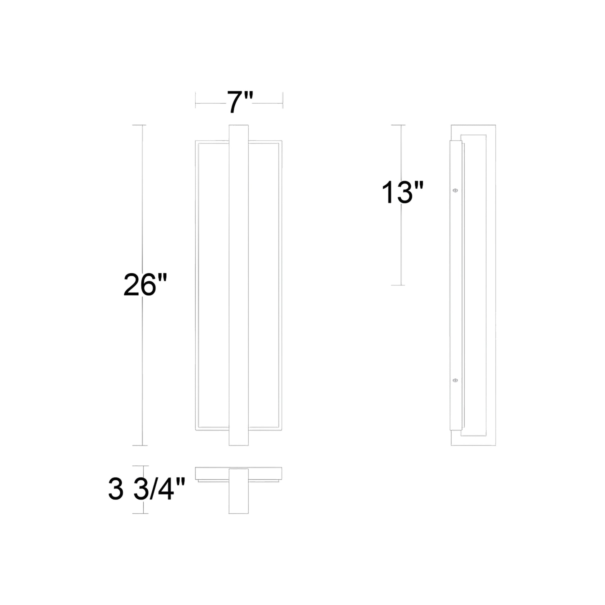Seafoam Outdoor LED Wall Light - line drawing.