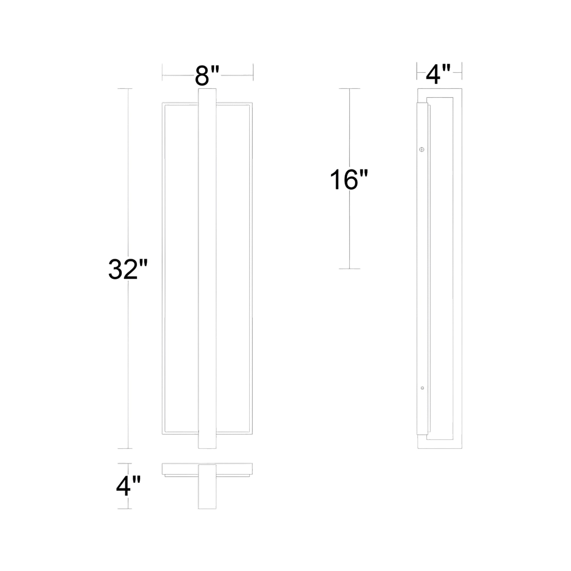 Seafoam Outdoor LED Wall Light - line drawing.