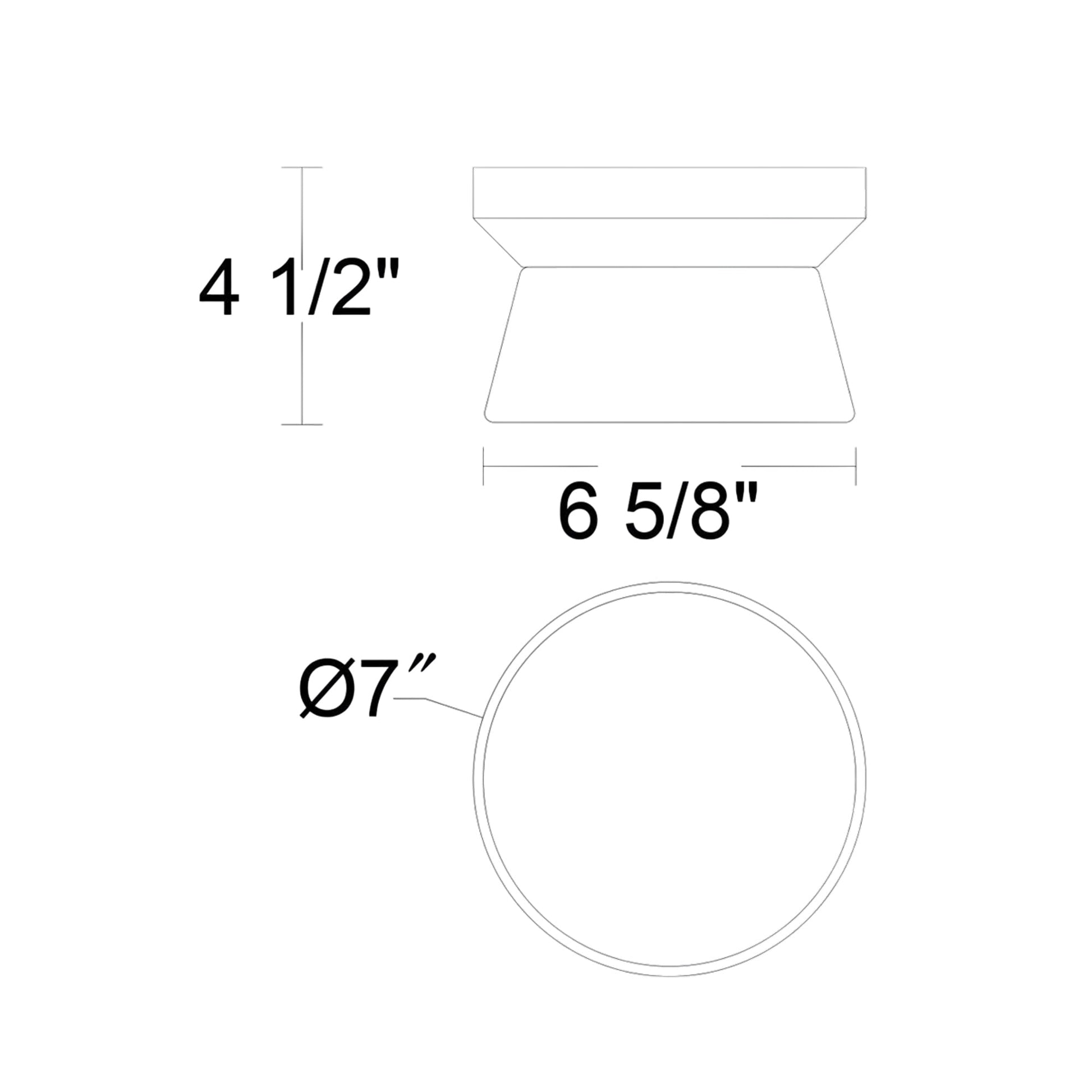 Skirt Outdoor LED Flush Mount Ceiling Light - line drawing.