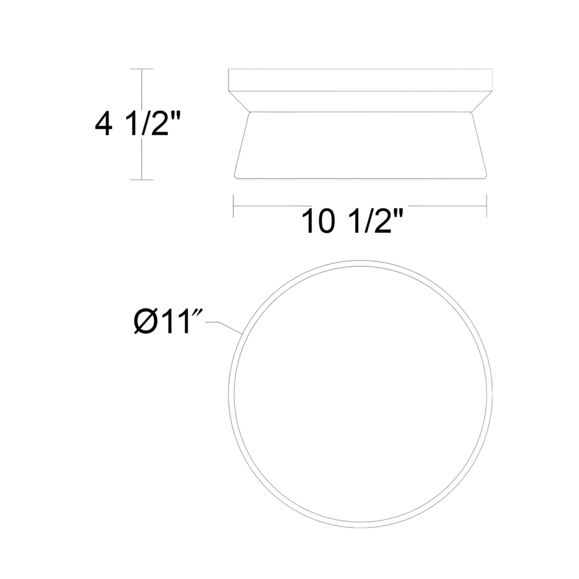 Skirt Outdoor LED Flush Mount Ceiling Light - line drawing.