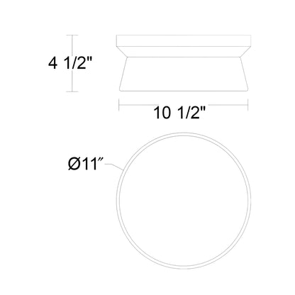 Skirt Outdoor LED Flush Mount Ceiling Light - line drawing.