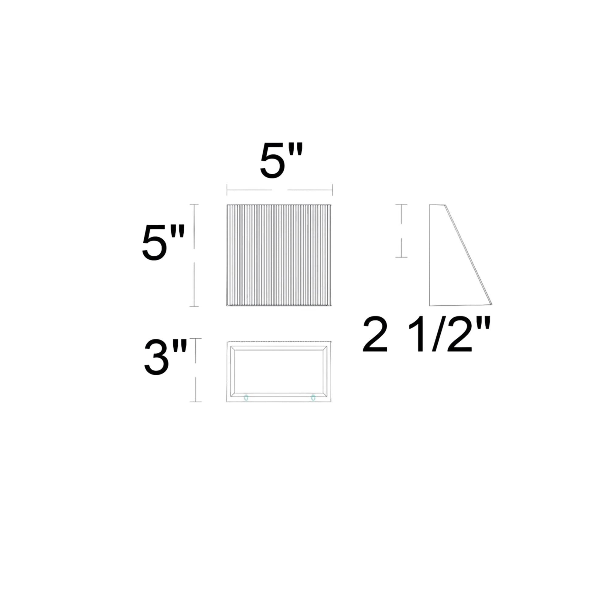 Slant Outdoor LED Wall Light - line drawing.