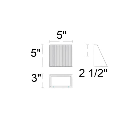 Slant Outdoor LED Wall Light - line drawing.