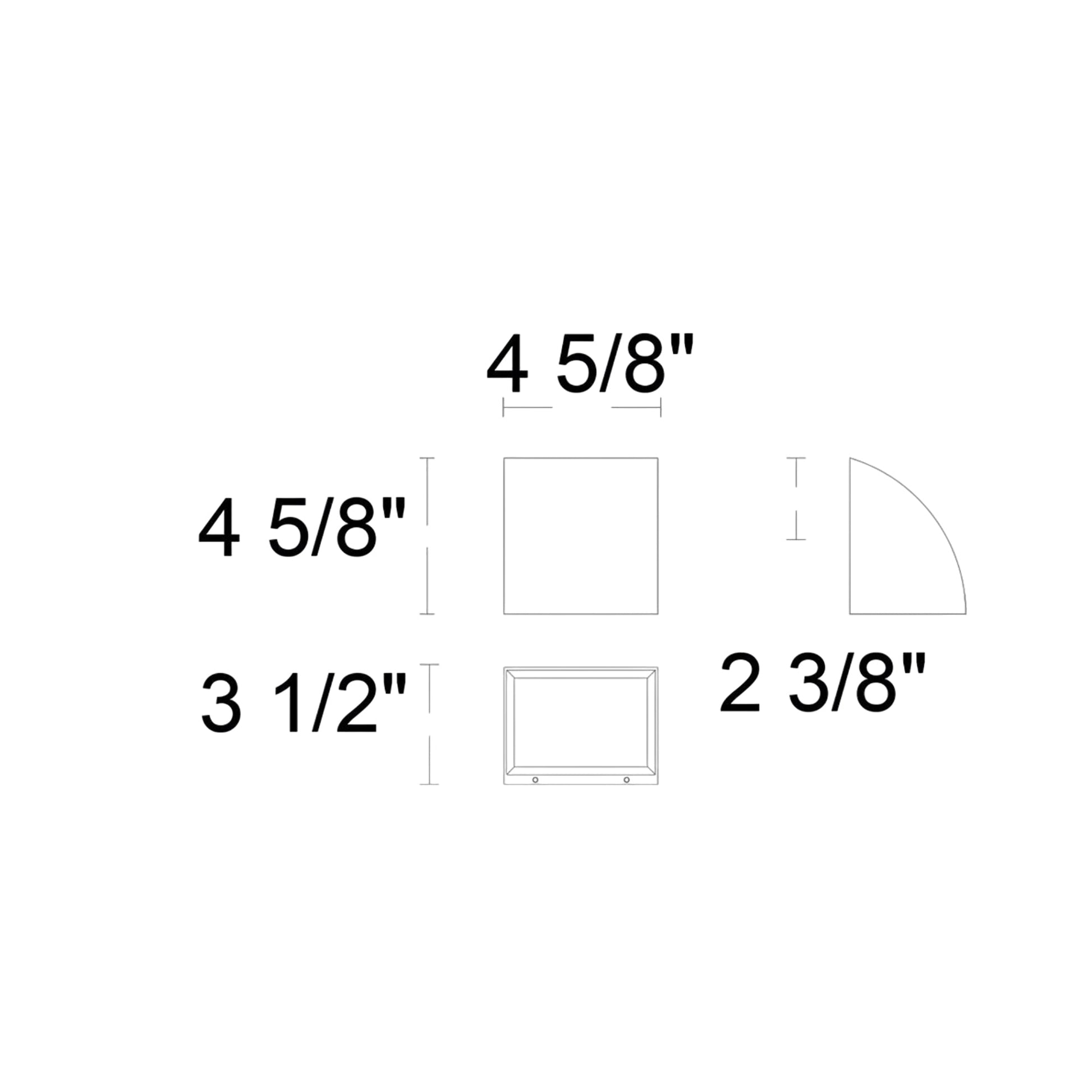 Slope Outdoor LED Wall Light - line drawing.