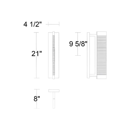 Solice Outdoor LED Wall Light - line drawing.