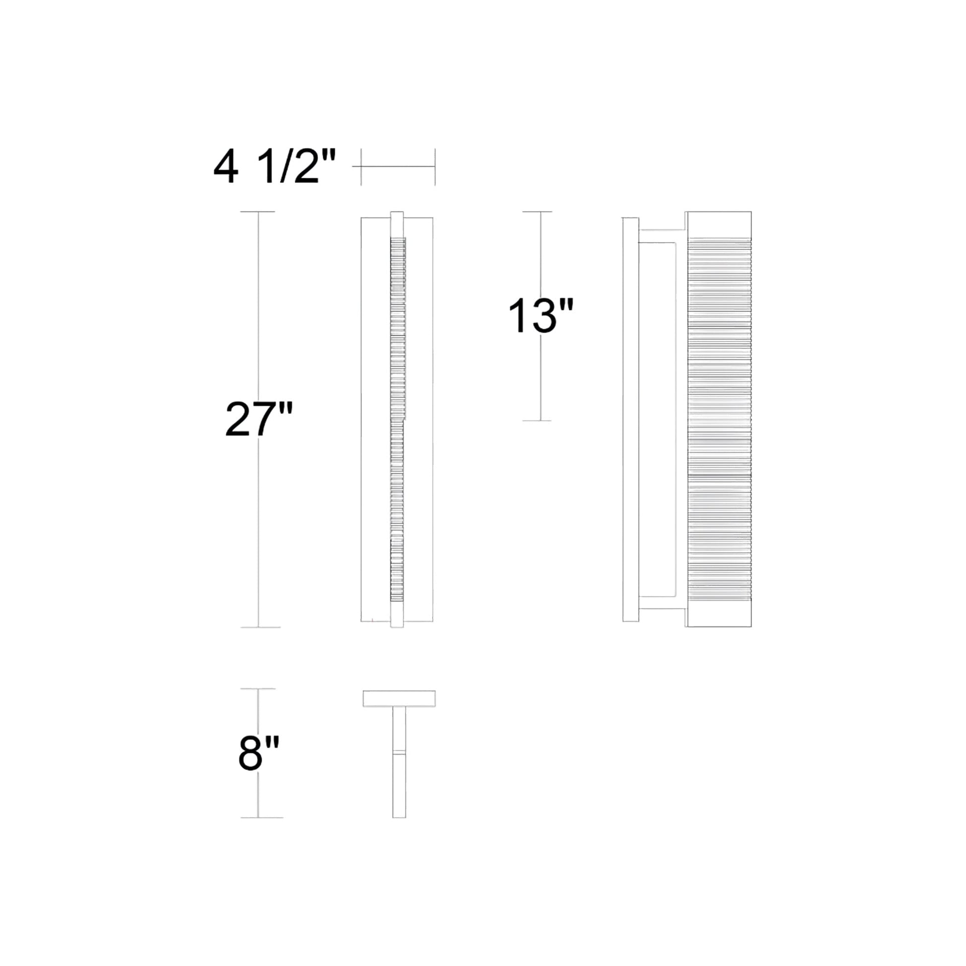 Solice Outdoor LED Wall Light - line drawing.