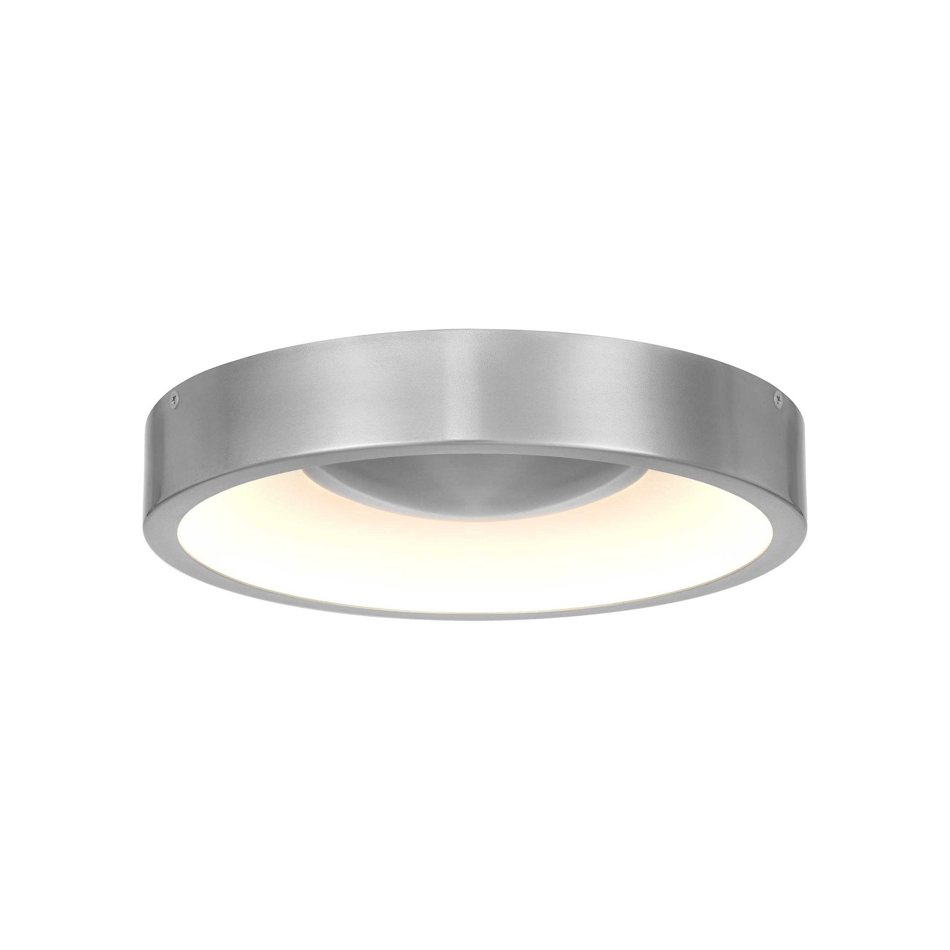 Stellar Outdoor LED Flush Mount Ceiling Light in Brushed Aluminum (11-Inch).