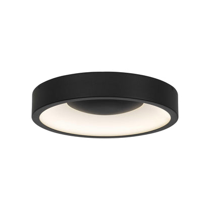Stellar Outdoor LED Flush Mount Ceiling Light in Sand Black (11-Inch).