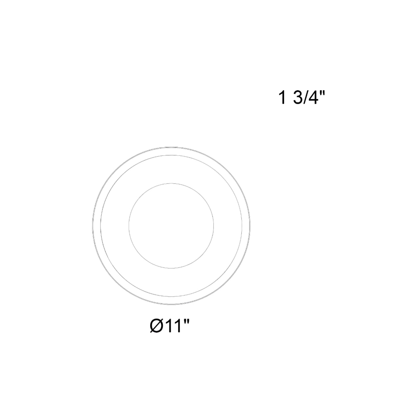 Stellar Outdoor LED Flush Mount Ceiling Light - line drawing.