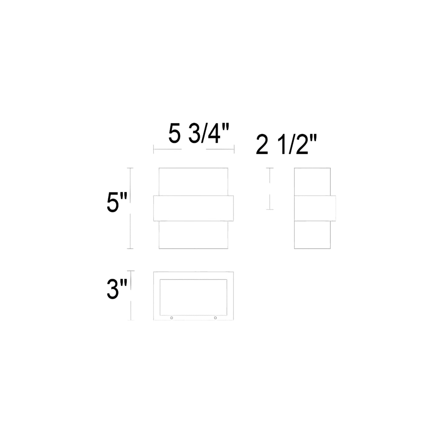 Summit Outdoor LED Wall Light - line drawing.