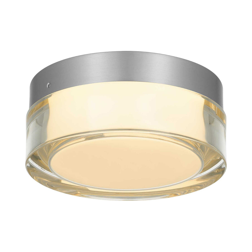 Sunspot Outdoor LED Flush Mount Ceiling Light in Brushed Aluminum (6-Inch).