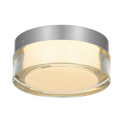 Sunspot Outdoor LED Flush Mount Ceiling Light in Brushed Aluminum (6-Inch).