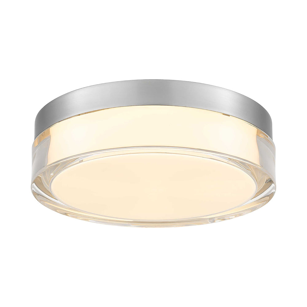 Sunspot Outdoor LED Flush Mount Ceiling Light in Brushed Aluminum (9-Inch).