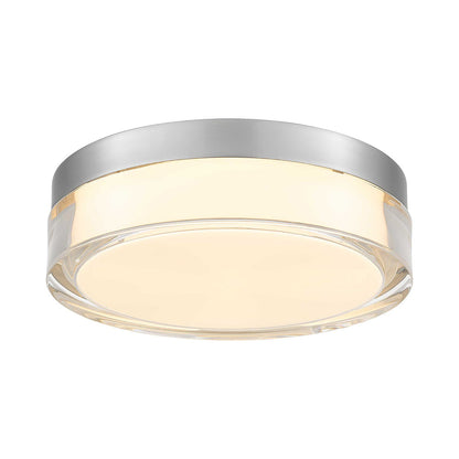 Sunspot Outdoor LED Flush Mount Ceiling Light in Brushed Aluminum (9-Inch).