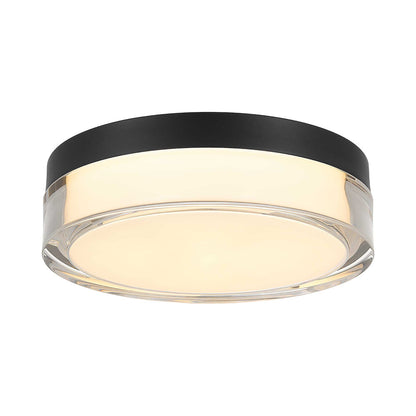 Sunspot Outdoor LED Flush Mount Ceiling Light in Sand Black (9-Inch).