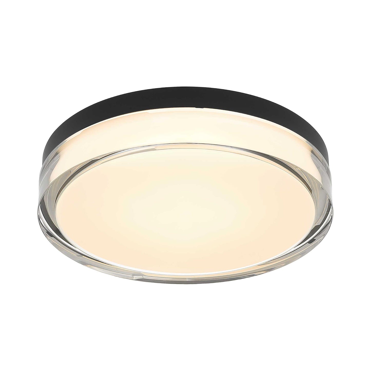Sunspot Outdoor LED Flush Mount Ceiling Light in Sand Black (12-Inch).