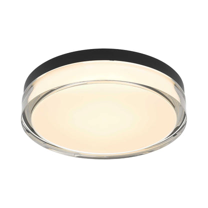 Sunspot Outdoor LED Flush Mount Ceiling Light in Sand Black (12-Inch).