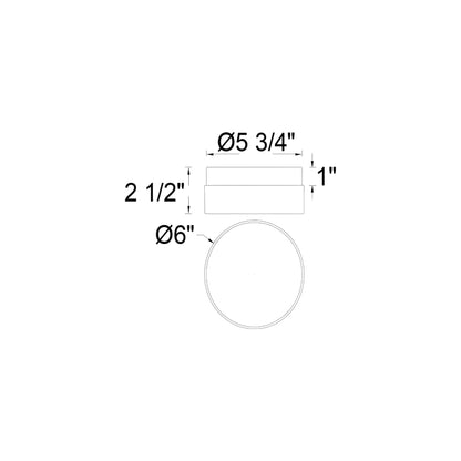 Sunspot Outdoor LED Flush Mount Ceiling Light - line drawing.