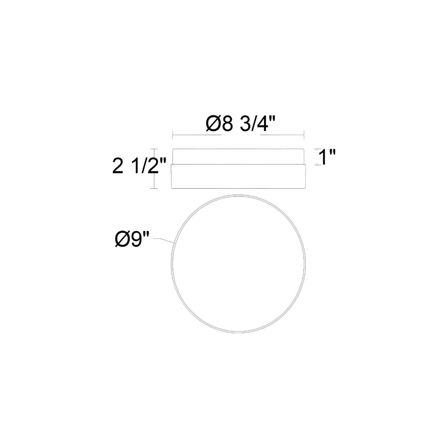 Sunspot Outdoor LED Flush Mount Ceiling Light - line drawing.