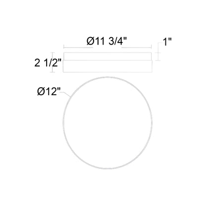 Sunspot Outdoor LED Flush Mount Ceiling Light - line drawing.