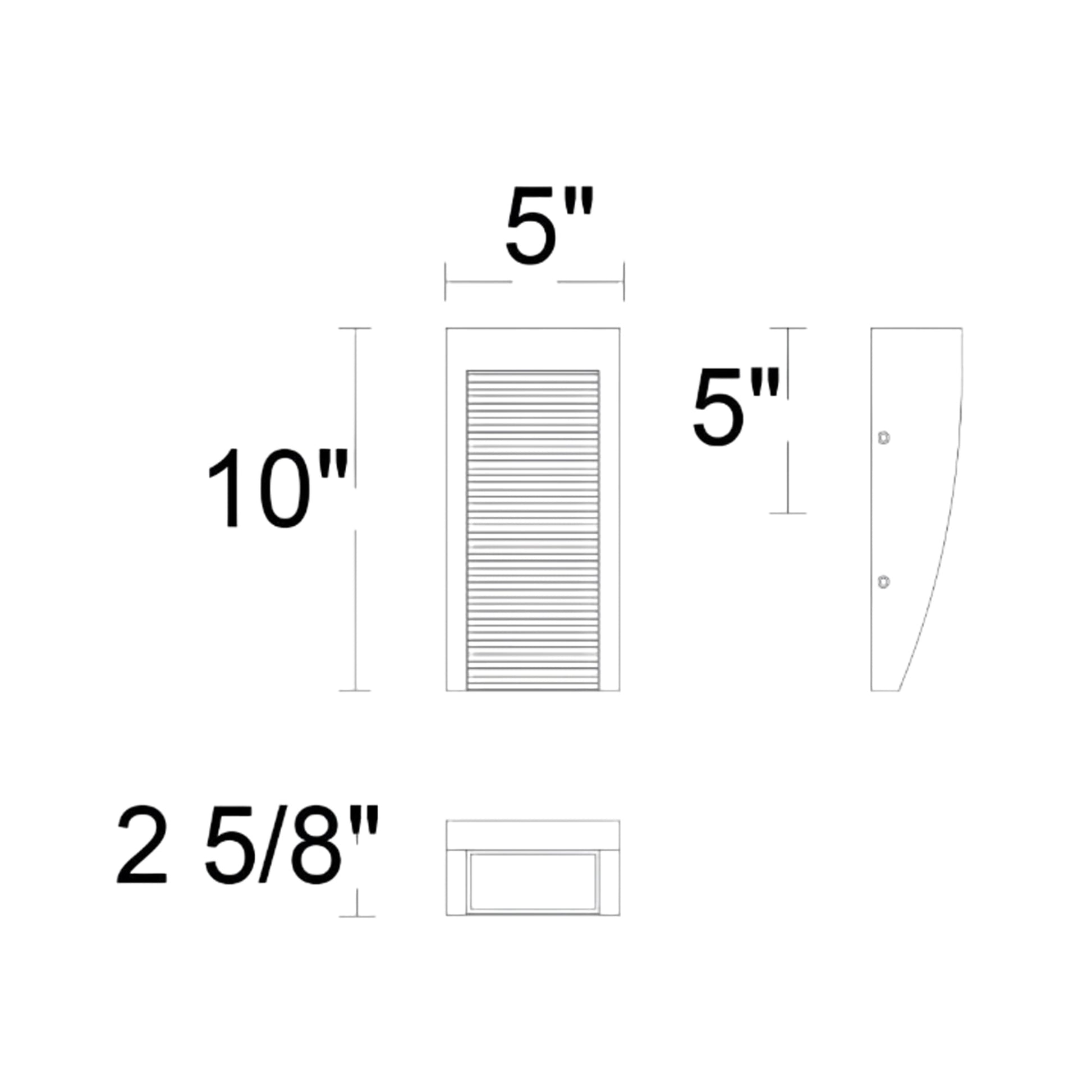 Taper Outdoor LED Wall Light - line drawing.