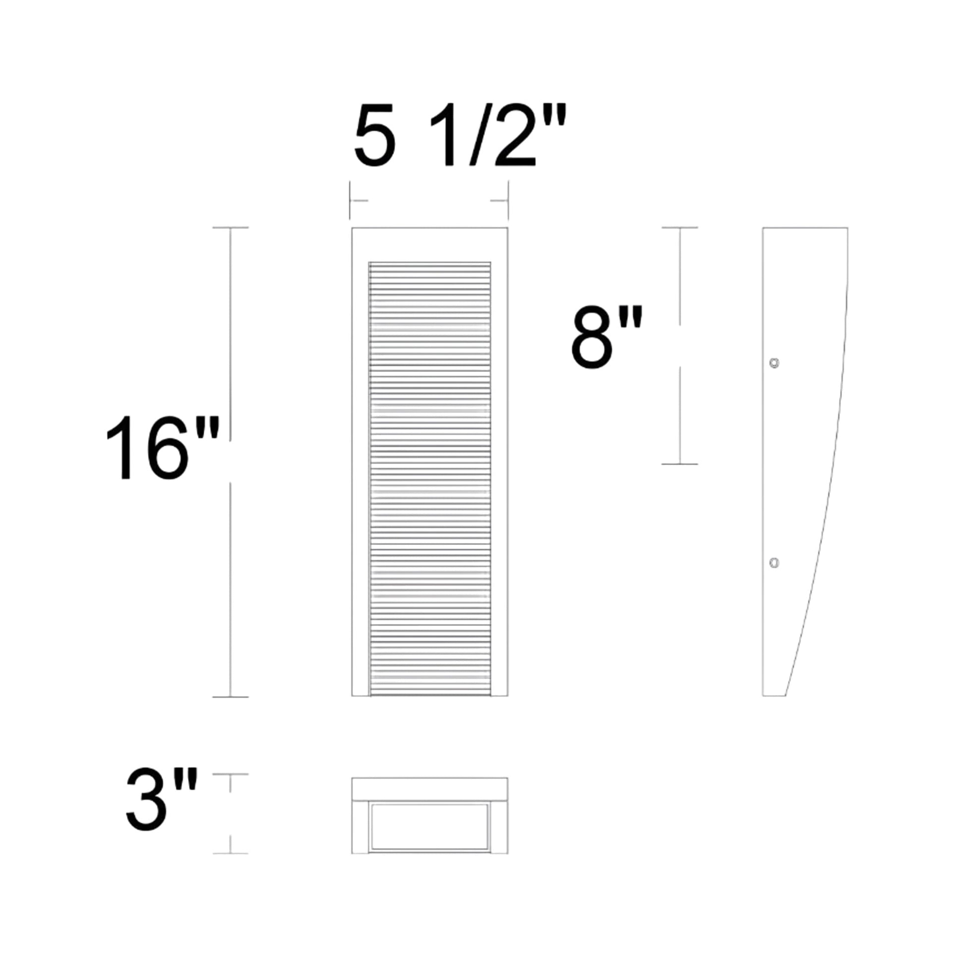 Taper Outdoor LED Wall Light - line drawing.