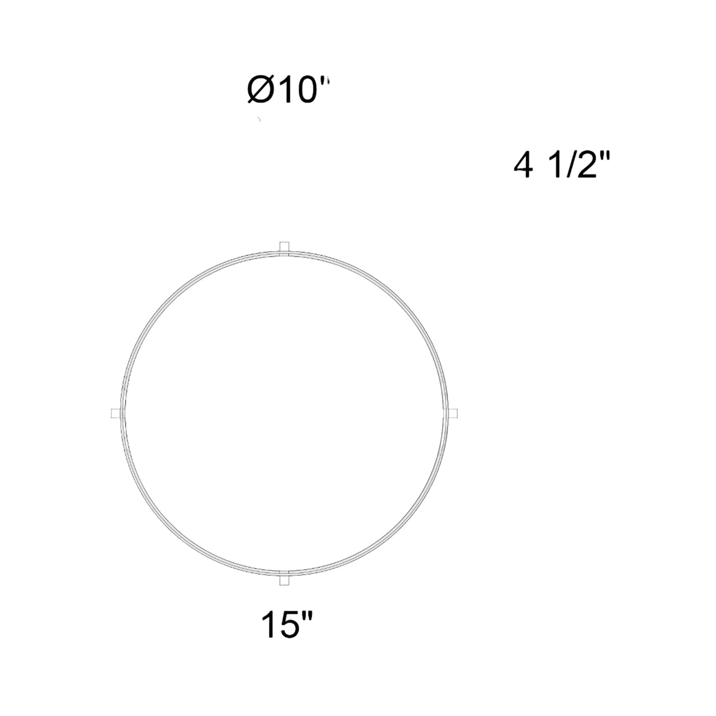 Ted Outdoor LED Flush Mount Ceiling Light - line drawing.
