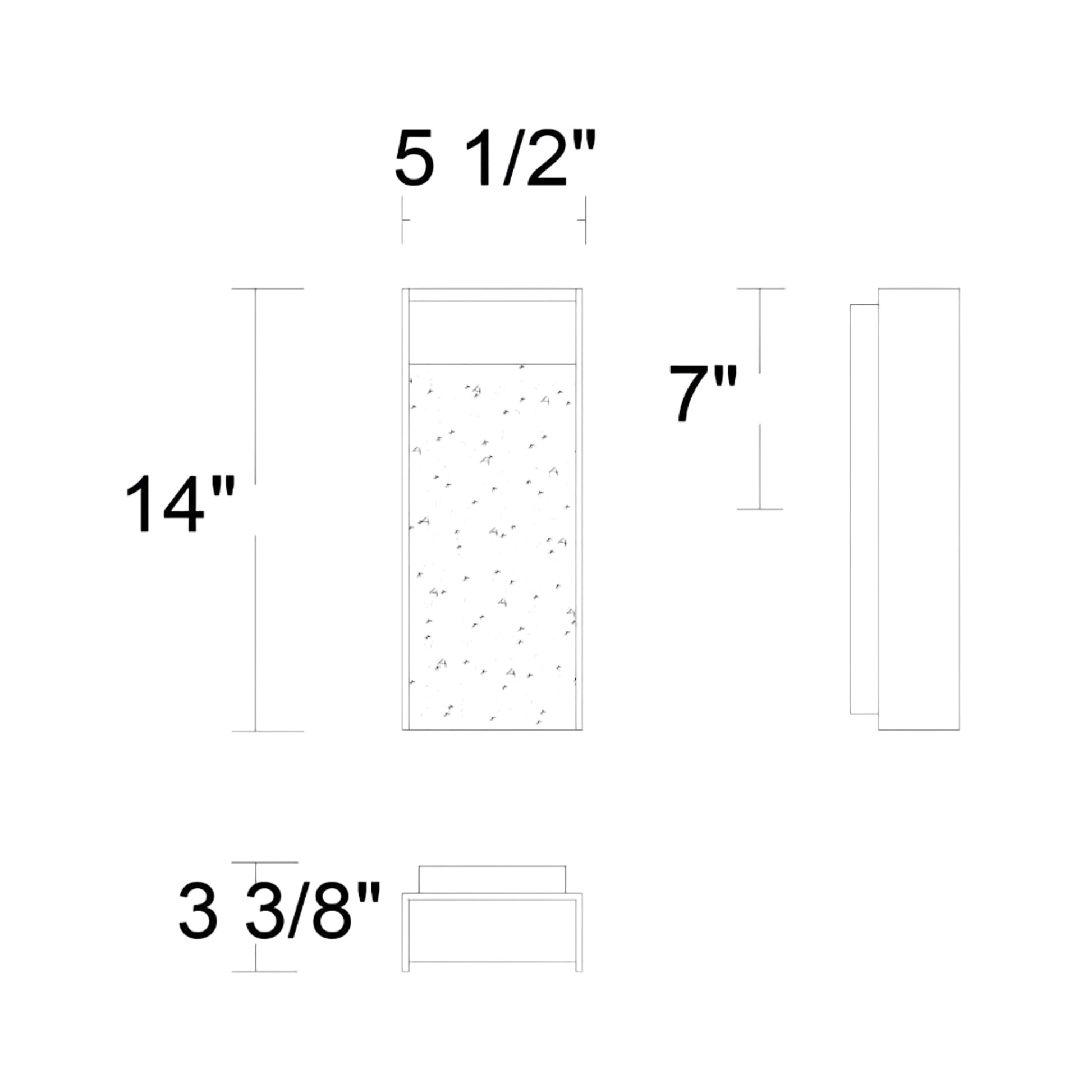 Terrazzo Outdoor LED Wall Light - line drawing.