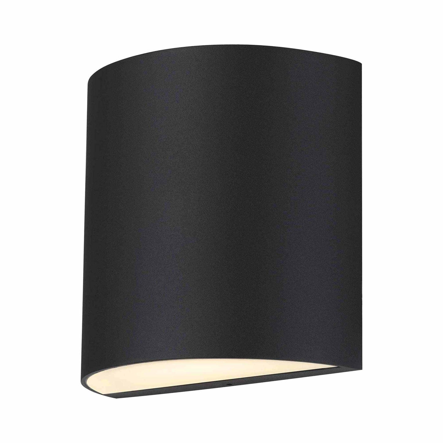 Veil Outdoor LED Wall Light in Sand Black.
