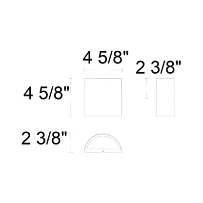 Veil Outdoor LED Wall Light - line drawing.