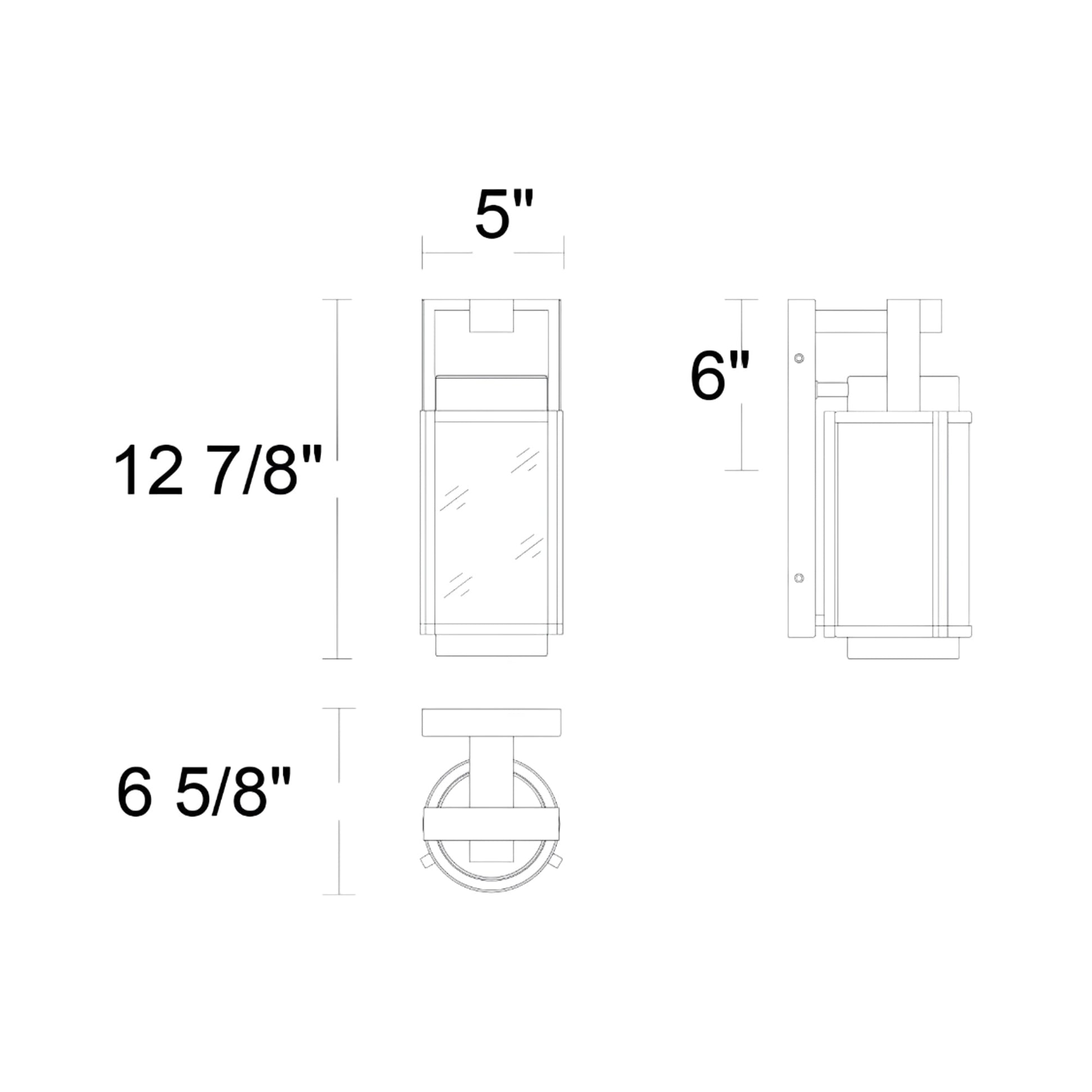 Winston Outdoor LED Wall Light - line drawing.