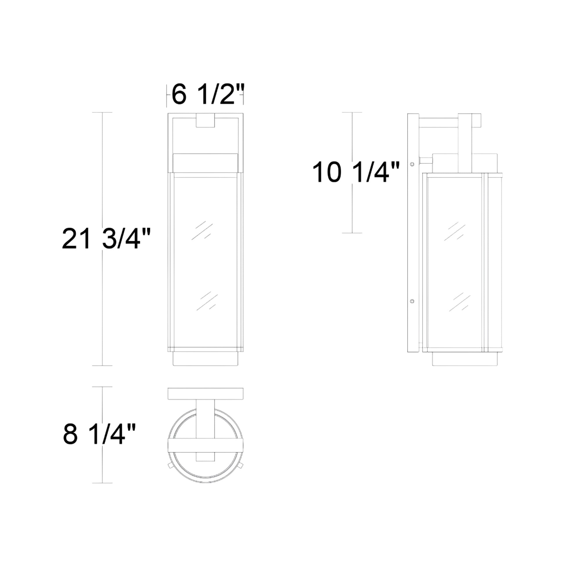 Winston Outdoor LED Wall Light - line drawing.