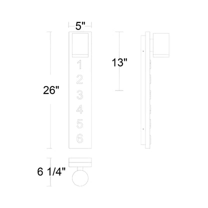 Woodone Outdoor LED Wall Light - line drawing.