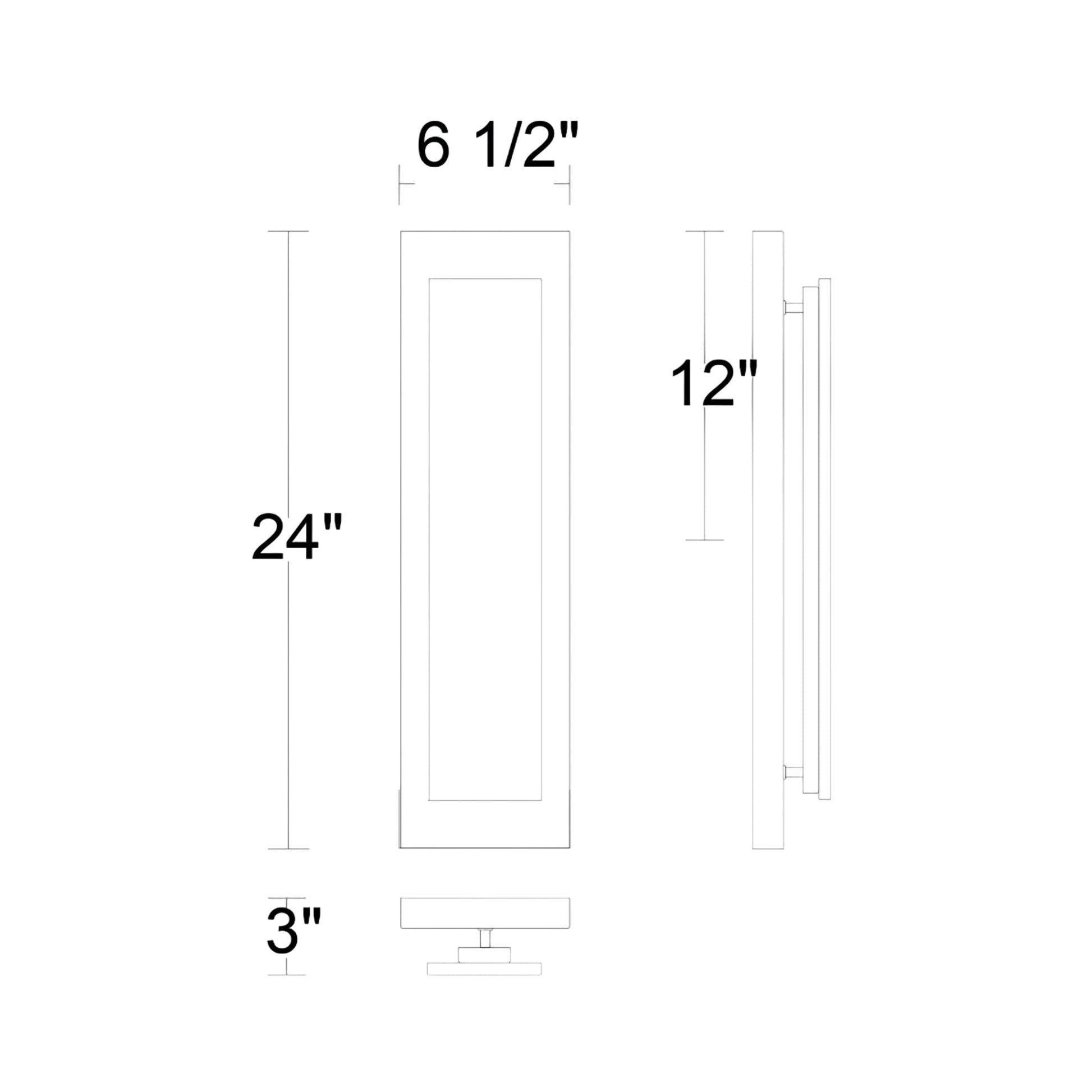 Zoey Outdoor LED Wall Light - line drawing.