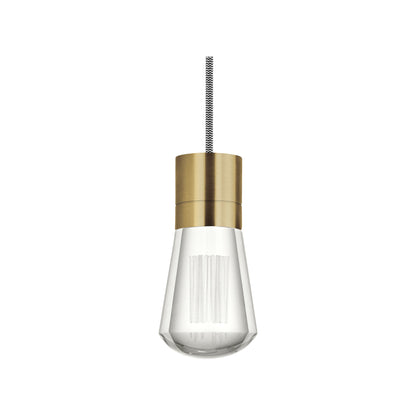 Alva LED Pendant Light in Black/White/Aged Brass.