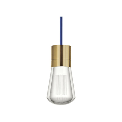 Alva LED Pendant Light in Blue/Aged Brass.