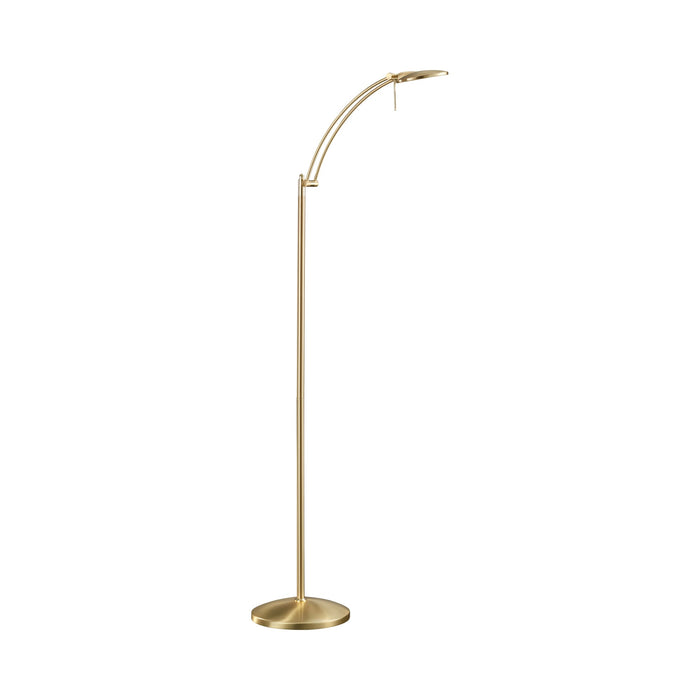 Dessau Arch LED Floor Lamp in Satin Brass.